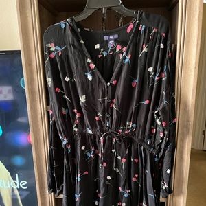 Black and adorned flowers Gap Dress